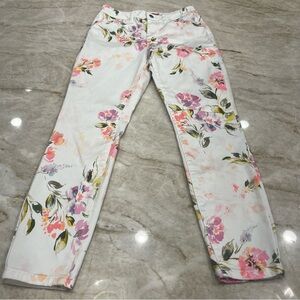 Guess | Floral Skinny White Jeans | 27 Waist